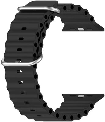 Curea pentru Apple Watch, silicon, neagră (pentru carcase de 38/40/41 mm)