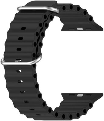 Curea pentru Apple Watch, silicon, neagră (pentru carcasele de 42/44/45/49 mm)