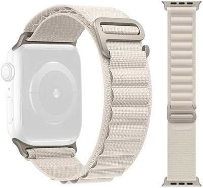 Curea pentru Apple Watch, textilă, albă (pentru carcase de 49/45/44 mm)