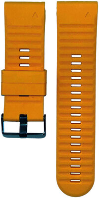 Curea QuickFit 26 mm, silicon, portocalie, catarama închisă la culoare, capăt oval (Garmin Fenix 7X/6X/5X, Tactix etc.)